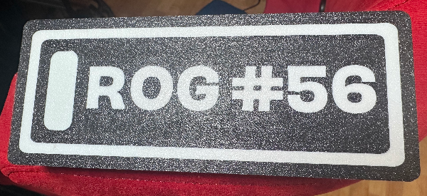 Custom Sim Rig Name Plate - Personalised with Your Name & Race Number