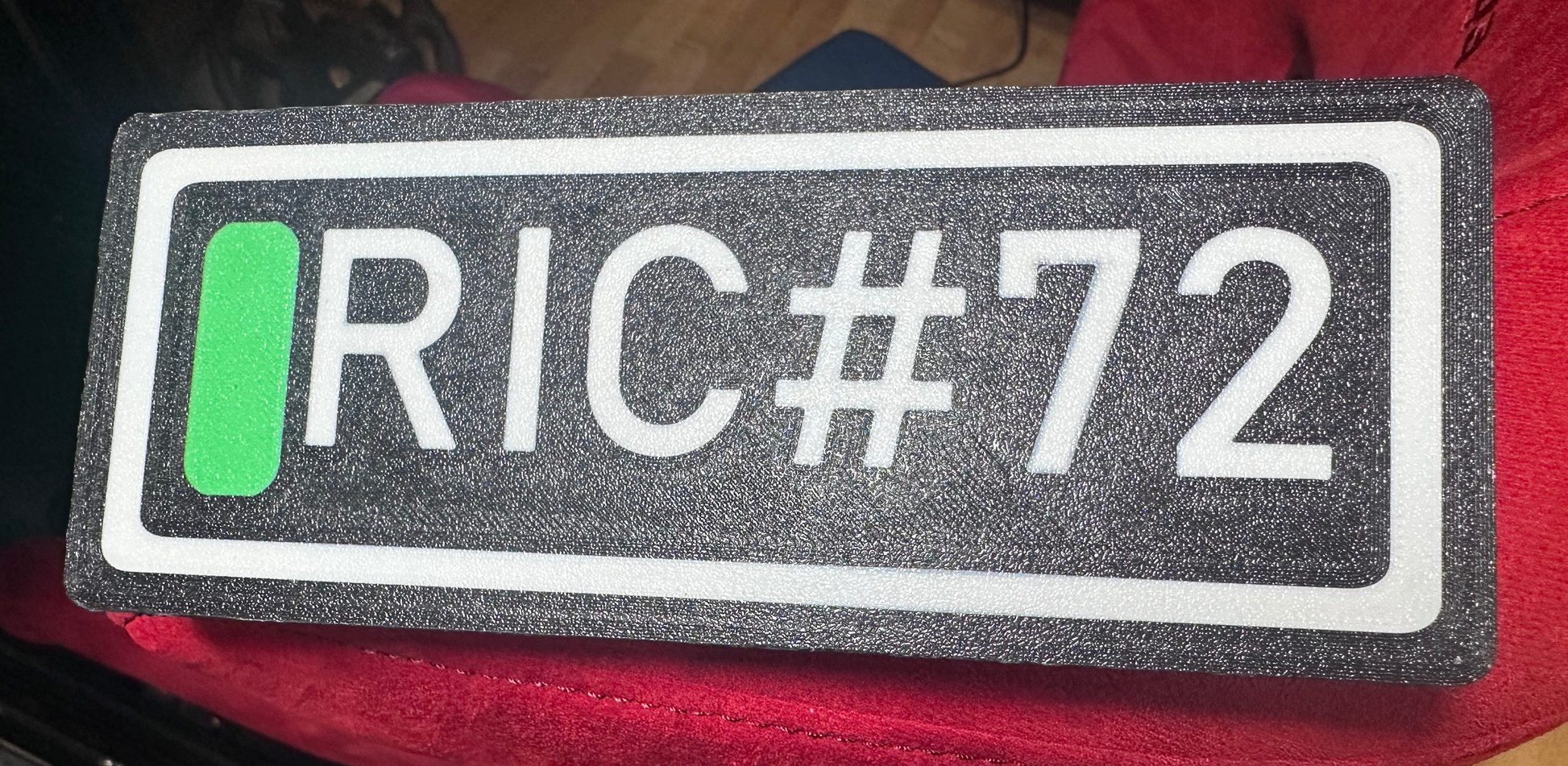 Custom Sim Rig Name Plate - Personalised with Your Name & Race Number