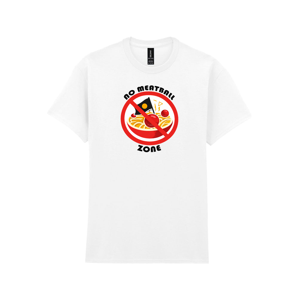 No Meatball Zone | Sim Racing Damage Flag T-Shirt