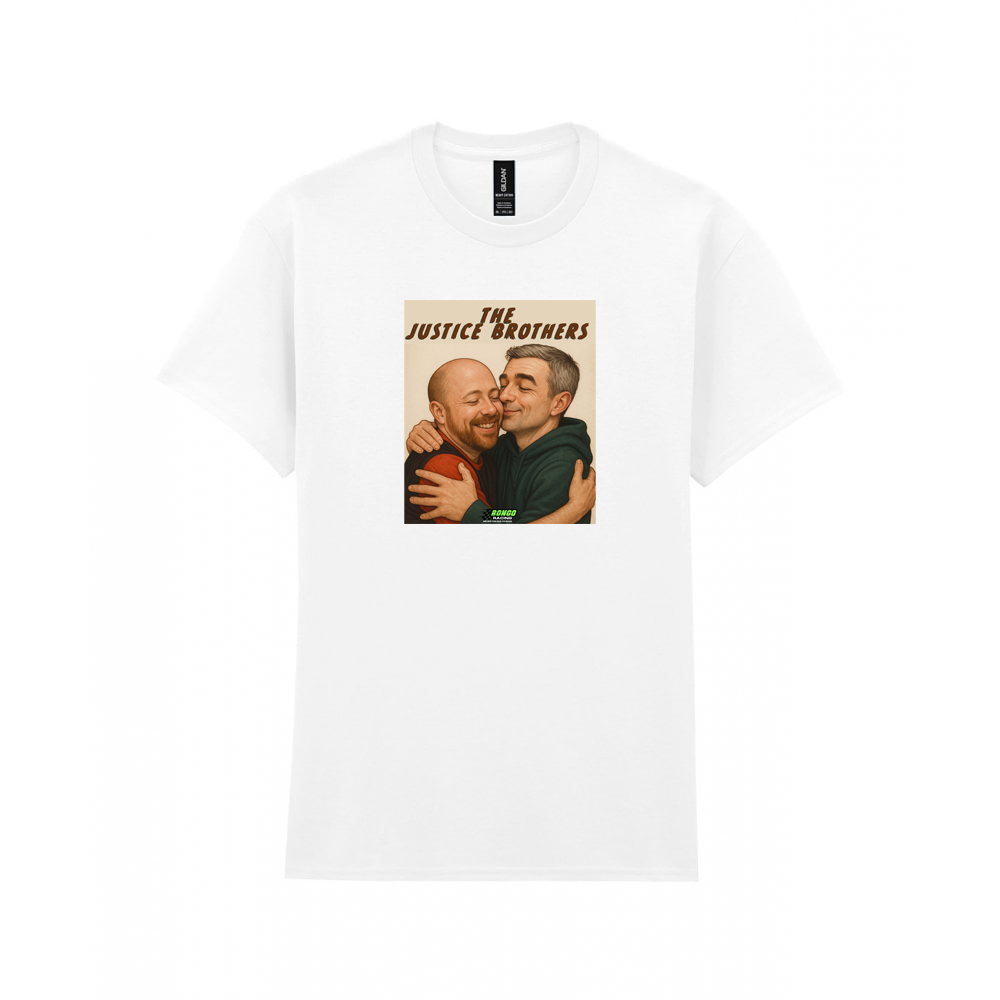 The Justice Brothers – Bongo Racing T-shirt – Law & Order… but Faster